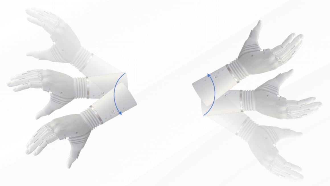 腕部屈曲、俯仰让手掌前后摆动